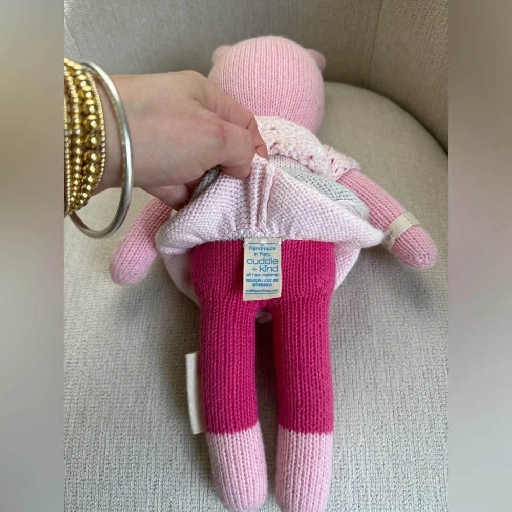 Cuddle + Kind Chloe the bunny knit cardigan 13” cardigan daisy stuffed animal
